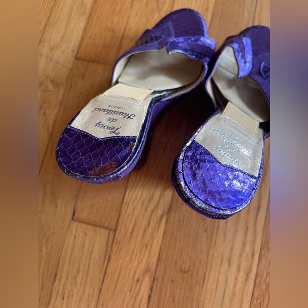 90s Vintage Terry De Havilland Purple Platform Wedge Heel - Picture 12 of 12